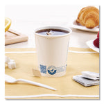 Recycled Content PCF Paper Hot Cups, 10 oz, ProPlanet Seal, White/Blue, 480/Carton