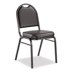 9200 Series Premium Upholstered Stack Chair, Vinyl, Supports Up to 500 lb, 19" Seat Height, Black Seat/Back, Black Base, 2/PK