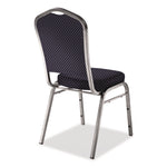 9300 Series Deluxe Upholstered Stack Chair, Fabric, Supports 500 lb, 19" Seat Ht, Diamond Navy Seat/Back, Silver Base, 2/Pack