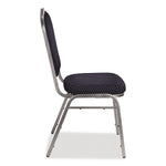 9300 Series Deluxe Upholstered Stack Chair, Fabric, Supports 500 lb, 19" Seat Ht, Diamond Navy Seat/Back, Silver Base, 2/Pack