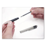 F-301 Ballpoint Pen, Retractable, Fine 0.7 mm, Black Ink, Stainless Steel/Black Barrel