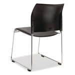 8700 Series Cafetorium Plush Vinyl Stack Chair, Supports Up to 500 lb, 18" Seat Height, Black Seat/Back, Chrome Base, 4/Pack