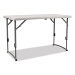 Plastic Fold-in-Half Adjustable Height Table, Rectangular, 24w x 48d x 22h to 35h, Speckled Gray Top, Gray Base/Legs