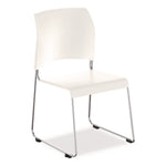 8800 Series Cafetorium Plastic Stack Chair, Supports Up to 500 lb, 18" Seat Height, White Seat/Back, Chrome Base, 4/Pack