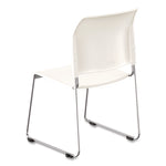 8800 Series Cafetorium Plastic Stack Chair, Supports Up to 500 lb, 18" Seat Height, White Seat/Back, Chrome Base, 4/Pack