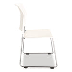 8800 Series Cafetorium Plastic Stack Chair, Supports Up to 500 lb, 18" Seat Height, White Seat/Back, Chrome Base, 4/Pack