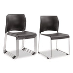 8800 Series Cafetorium Plastic Stack Chair, Supports Up to 500 lb, 18" Seat Height, Charcoal Seat/Back, Chrome Base, 4/Pack