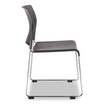 8800 Series Cafetorium Plastic Stack Chair, Supports Up to 500 lb, 18" Seat Height, Charcoal Seat/Back, Chrome Base, 4/Pack