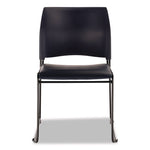 8700 Series Cafetorium Plush Vinyl Stack Chair, Supports Up to 500 lb, 18" Seat Height, Blue Seat/Back, Black Base, 4/Pack