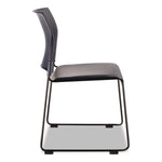 8700 Series Cafetorium Plush Vinyl Stack Chair, Supports Up to 500 lb, 18" Seat Height, Blue Seat/Back, Black Base, 4/Pack