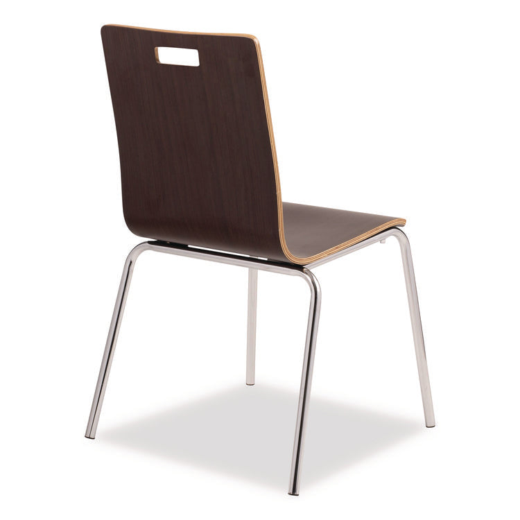 Bushwick Series Bentwood Chair, Supports Up to 500 lb, 18" Seat Height, Espresso Seat, Espresso Back, Chrome Base, 4/Pack