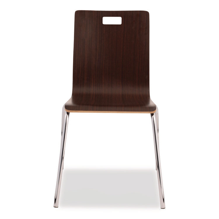 Bushwick Series Bentwood Chair, Supports Up to 500 lb, 18" Seat Height, Espresso Seat, Espresso Back, Chrome Base, 4/Pack