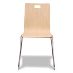 Bushwick Series Bentwood Chair, Supports Up to 500 lb, 18" Seat Height, Natural Seat, Natural Back, Chrome Base, 4/Pack