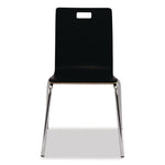 Bushwick Series Bentwood Chair, Supports Up to 500 lb, 18" Seat Height, Black Seat, Black Back, Chrome Base, 4/Pack