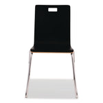 Bushwick Series Bentwood Chair, Supports Up to 500 lb, 18" Seat Height, Black Seat, Black Back, Chrome Base, 4/Pack