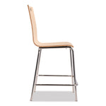 Bushwick Series Bentwood Stool, Counter Height, Supports Up to 500 lb, 24" Seat Height, Natural Seat/Back, Chrome Base, 4/PK