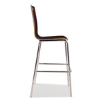 Bushwick Series Bentwood Stool, Supports Up to 500 lb, 30" Seat Height, Espresso Seat, Espresso Back, Chrome Base, 4/Pack