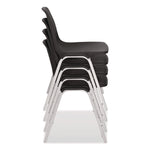 8100 Series Poly Shell Stacking Chair, Supports Up to 500 lb, 18" Seat Height, Black Seat, Black Back, Chrome Base, 4/Pack