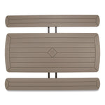 Blow Molded Folding Picnic Table, Rectangular, 57w x 72d x 29.5h, Brown Top, Brown Base/Legs