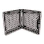 Plastic Fold-in-Half Adjustable Height Table, Rectangular, 24w x 48d x 22h to 35h, Speckled Gray Top, Gray Base/Legs