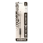 F-301 Ballpoint Pen, Retractable, Fine 0.7 mm, Black Ink, Stainless Steel/Black Barrel