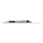 F-301 Ballpoint Pen, Retractable, Fine 0.7 mm, Black Ink, Stainless Steel/Black Barrel