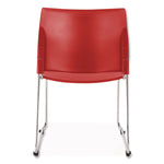 8800 Series Cafetorium Plastic Stack Chair, Supports Up to 500 lb, 18" Seat Height, Red Seat, Red Back, Chrome Base, 4/Pack