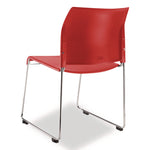 8800 Series Cafetorium Plastic Stack Chair, Supports Up to 500 lb, 18" Seat Height, Red Seat, Red Back, Chrome Base, 4/Pack