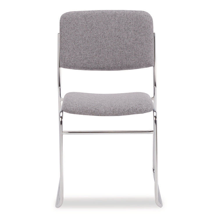 8600 Series Fabric Padded Signature Stack Chair, Supports Up to 500 lb, 19" Seat Height, Gray Seat/Back, Chrome Base, 2/Pack