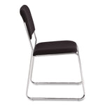8600 Series Fabric Padded Signature Stack Chair, Supports Up to 500 lb, 19" Seat Ht, Black Seat/Back, Chrome Base, 2/Pack