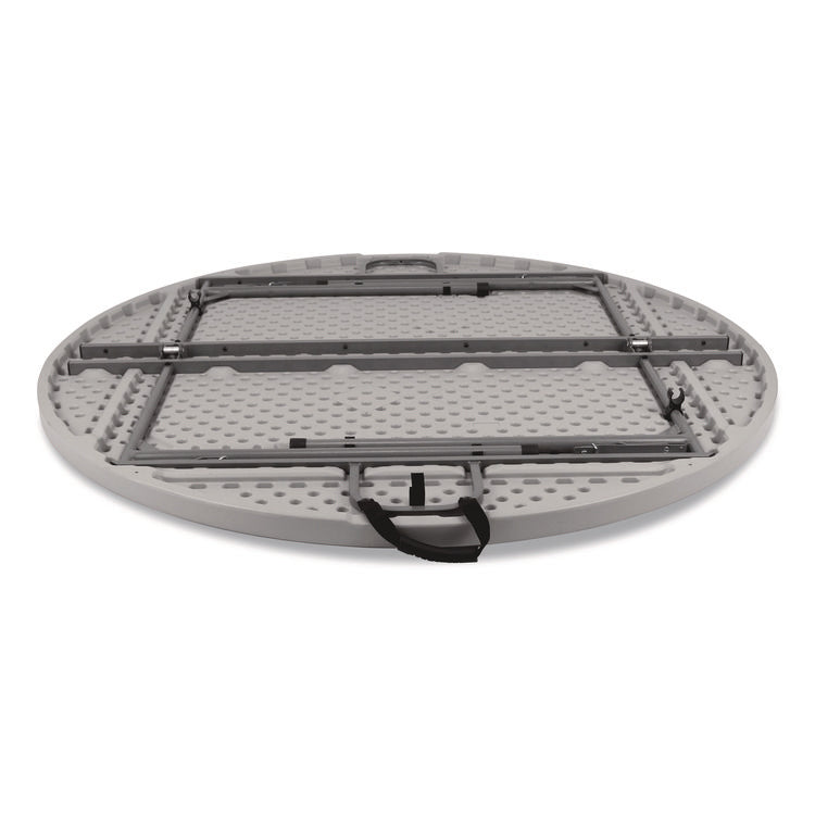 Comfort Max Fold-in-Half Table, Round, 48w x 48d x 29.25h, Speckled Gray Top, Gray Base/Legs
