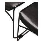 850 Series Multi-Purpose Ultra Compact Stack Chair, Supports 300 lbs, 17" Seat Height, Navy Seat/Back, Black Base, 4/Pack