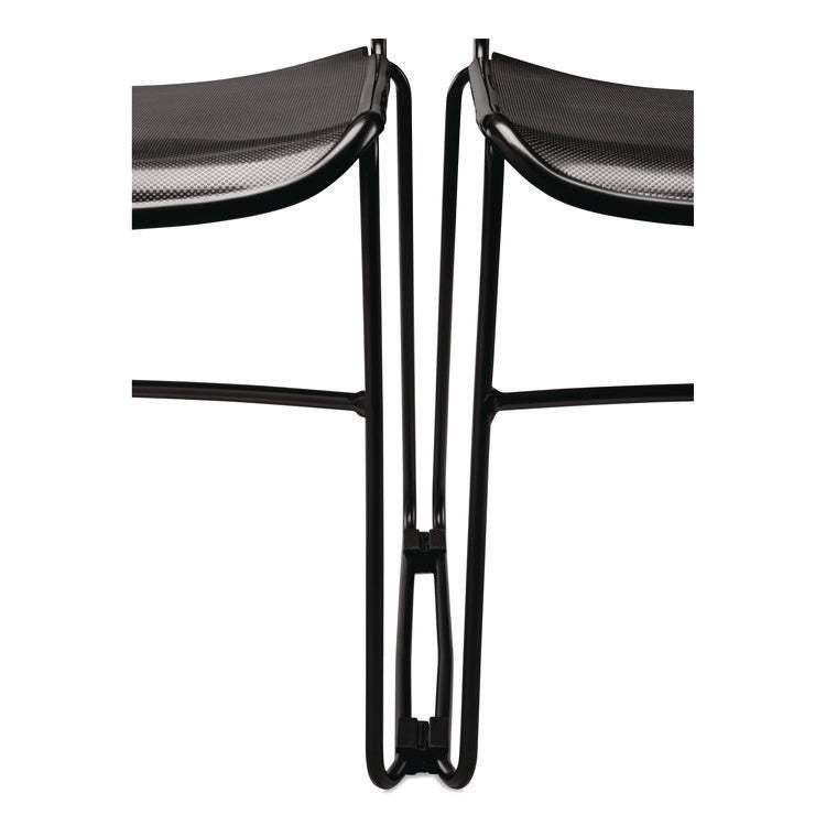 850 Series Multi-Purpose Ultra Compact Stack Chair, Supports 300 lbs, 17" Seat Height, Navy Seat/Back, Black Base, 4/Pack