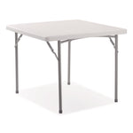 Heavy-Duty Folding Table and Folding Chair Set, Speckled Gray, Square, 36" x 36" x 29.5", Speckled Gray Top, Gray Legs