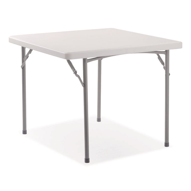 Heavy-Duty Folding Table and Folding Chair Set, Speckled Gray, Square, 36" x 36" x 29.5", Speckled Gray Top, Gray Legs