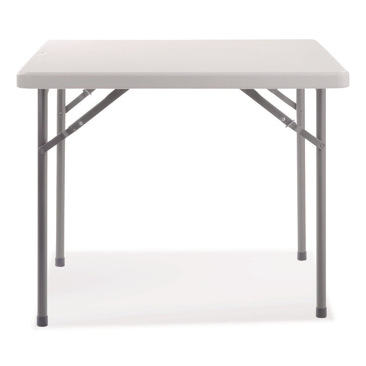 Heavy-Duty Folding Table and Folding Chair Set, Speckled Gray, Square, 36" x 36" x 29.5", Speckled Gray Top, Gray Legs