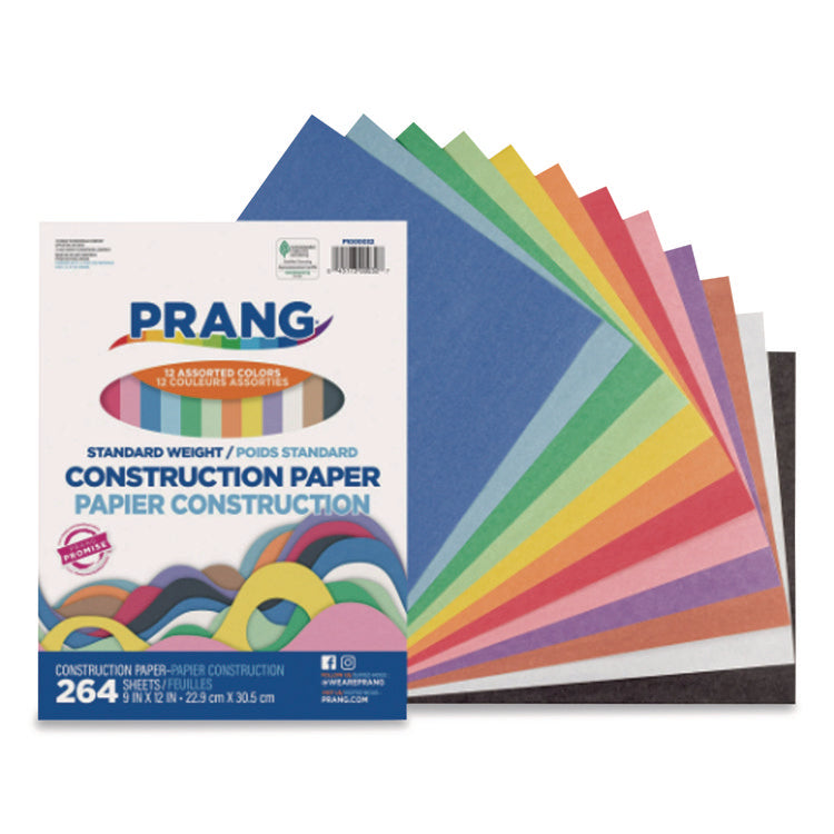 Construction Paper, 9 x 12, Assorted Colors, 264/Pack
