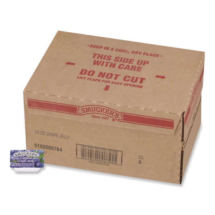 Jelly/Jam Plastic Portion Control Cups, Grape, 0.5 oz Cup, 200/Carton