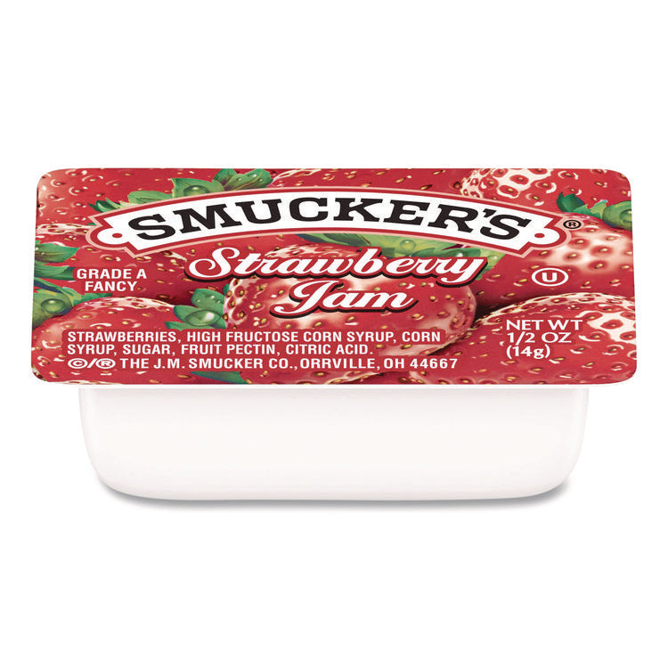 Jelly/Jam Plastic Portion Control Cups, Strawberry, 0.5 oz Cup, 200/Carton