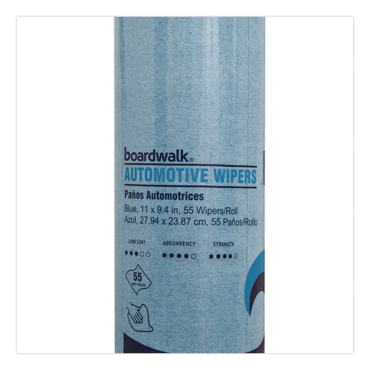 Automotive Wiper Rolls, 9.4 x 11, Blue, 55/Roll, 30 Rolls/Carton