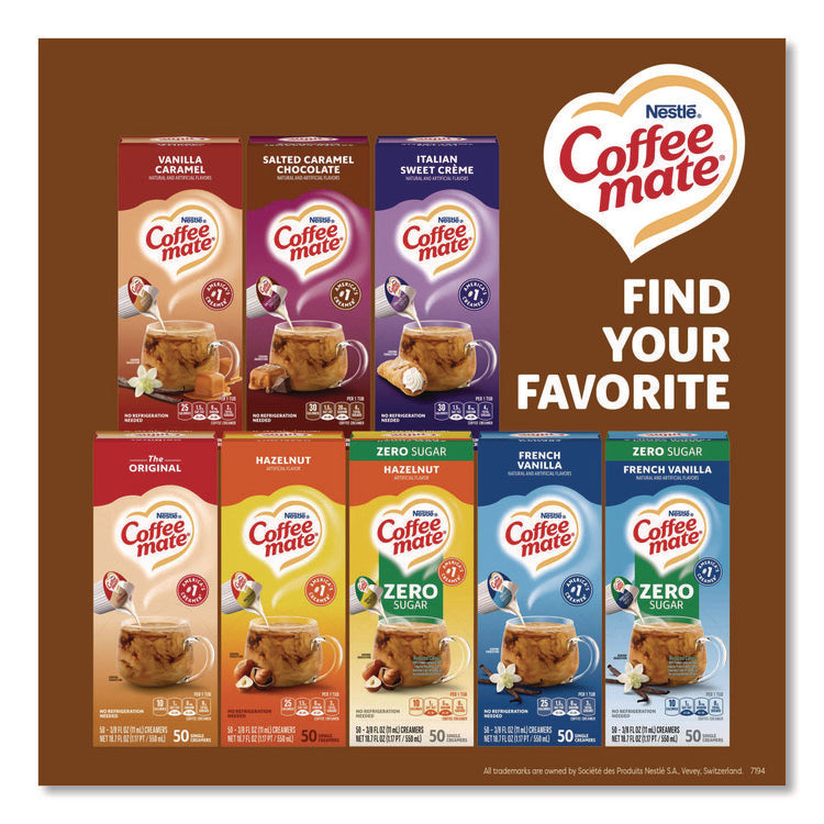 Liquid Coffee Creamer, Snickers, 0.38 oz Mini Cups, 200/Carton