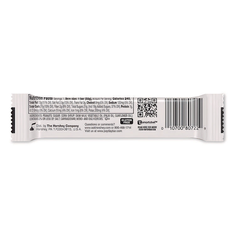 Payday Chewy Candy Bars, Peanut Caramel, 1.85 Oz, 24/box