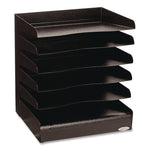 Steel Horizontal-Tray Desktop Sorter, Five Sections, Letter Size Files, 12" x 9.5" x 11.25", Black