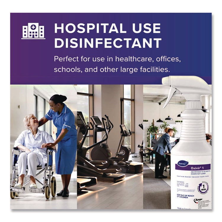 Oxivir 1 Rtu Disinfectant Cleaner, 32 Oz Spray Bottle, 12/carton