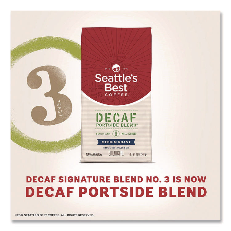 Port Side Blend Ground Coffee, Decaffeinated, 12 oz Bag