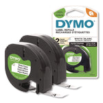 Letratag Paper Label Tape Cassettes, 0.5" X 13 Ft, White, 2/pack