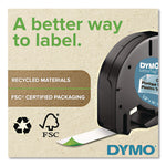 LetraTag Plastic Label Tape Cassette, 0.5" x 13 ft, Black on Clear, 6/Pack