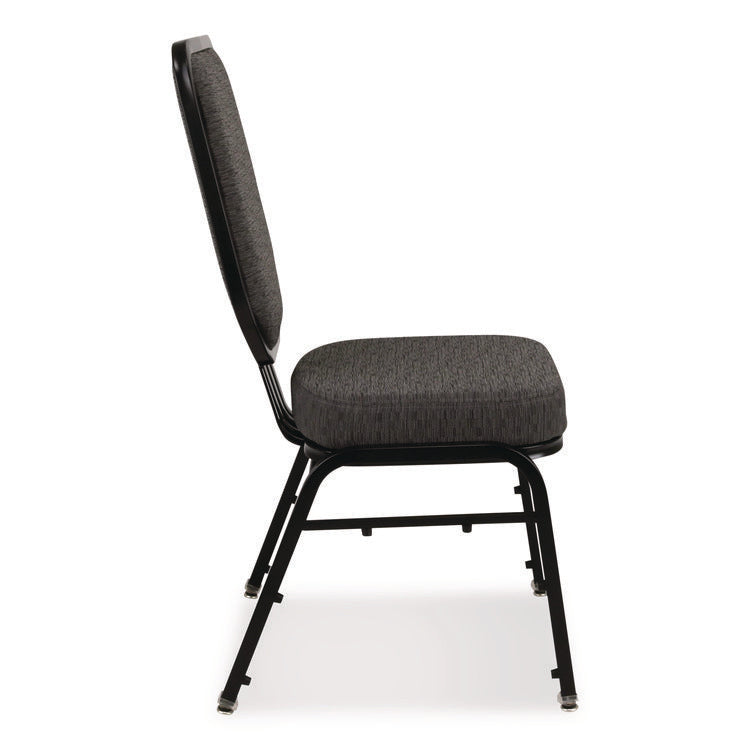 Flex-Back Banquet Chair, Supports Up to 500 lbs, 18.6" Seat Height, Morticia Onyx Seat/Back, Black Base, 2/Pack
