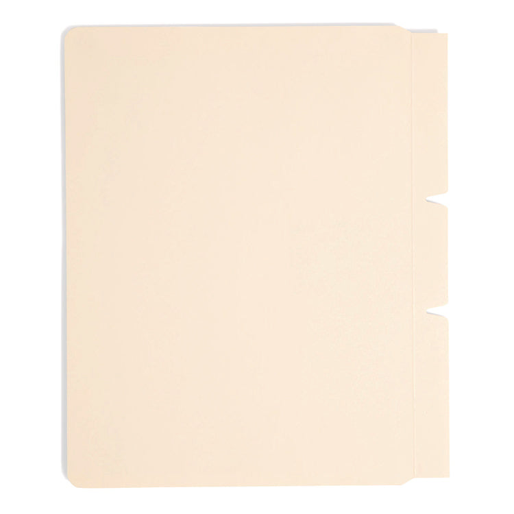 Self-Adhesive Folder Dividers for Top/End Tab Folders, Prepunched for Fasteners, 1 Fastener, Letter Size, Manila, 100/Box