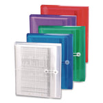 Poly String and Button Interoffice Envelopes, Open-Side (Horizontal), 9.75 x 11.63, Transparent Blue, 5/Pack